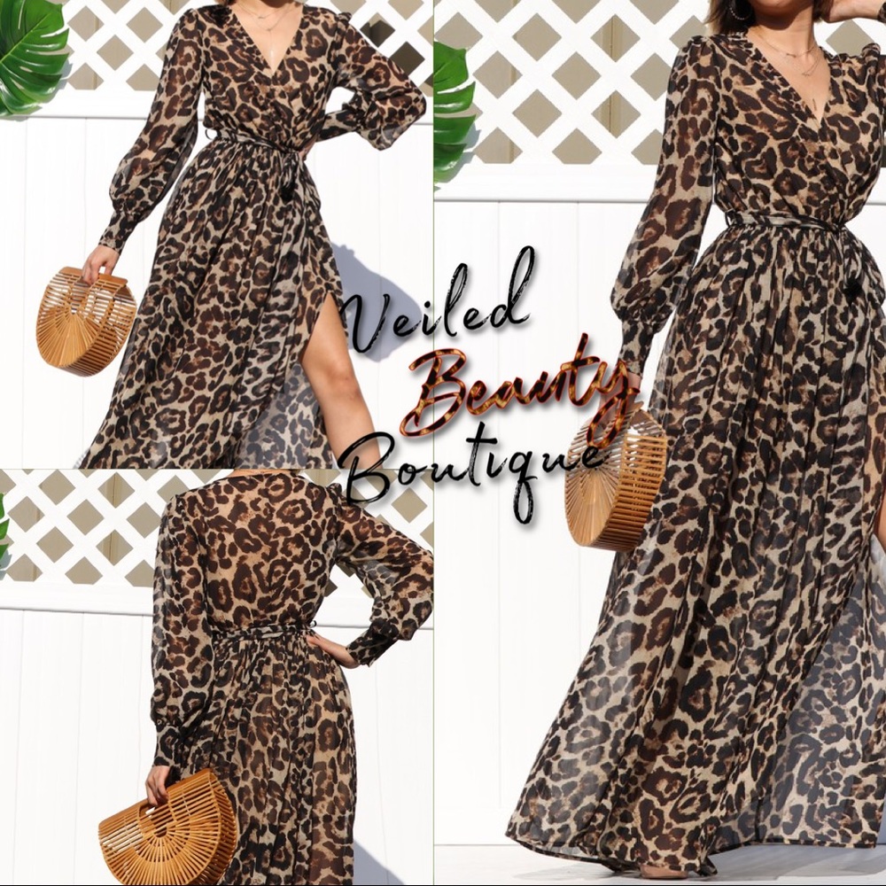 Leopard Print Wrap Dress